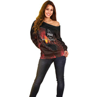 So-Cal Wildfire Off Shoulder Sweater LA Stay Strong