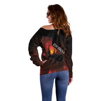 So-Cal Wildfire Off Shoulder Sweater LA Stay Strong