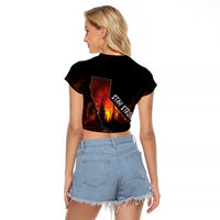 So-Cal Wildfire Raglan Cropped T Shirt LA Stay Strong