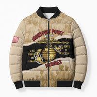 Montfort Point Marines Bomber Puffer Jacket African American First To Fight Prejudice