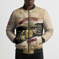 Montfort Point Marines Bomber Puffer Jacket African American First To Fight Prejudice
