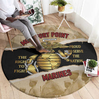 Montfort Point Marines Round Carpet African American First To Fight Prejudice
