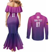 Germany Football Couples Matching Mermaid Dress and Long Sleeve Button Shirt Nationalelf Pink Revolution