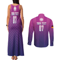 Germany Football Couples Matching Tank Maxi Dress and Long Sleeve Button Shirt Nationalelf Pink Revolution LT7 - Wonder Print Shop