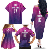 Germany Football Family Matching Off The Shoulder Long Sleeve Dress and Hawaiian Shirt Nationalelf Pink Revolution - Wonder Print Shop