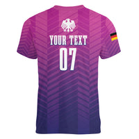 Germany Football Women V-Neck T-Shirt Nationalelf Pink Revolution - Wonder Print Shop