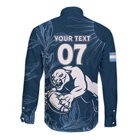 Argentina Rugby Los Pumas Custom Long Sleeve Button Shirt Laurel Wreath Inspired - Wonder Print Shop