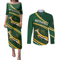 South Africa Rugby Personalized Bokke Couples Matching Puletasi and Long Sleeve Button Shirt Springboks - Stronger Together - Wonder Print Shop