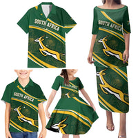 South Africa Rugby Personalized Bokke Family Matching Puletasi and Hawaiian Shirt Springboks - Stronger Together - Wonder Print Shop
