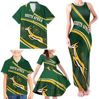 South Africa Rugby Personalized Bokke Family Matching Tank Maxi Dress and Hawaiian Shirt Springboks - Stronger Together - Wonder Print Shop