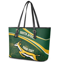 South Africa Rugby Personalized Bokke Leather Tote Bag Springboks - Stronger Together - Wonder Print Shop