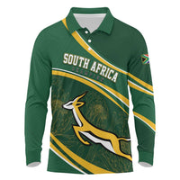 South Africa Rugby Personalized Bokke Long Sleeve Polo Shirt Springboks - Stronger Together - Wonder Print Shop