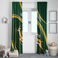 South Africa Rugby Personalized Bokke Window Curtain Springboks - Stronger Together - Wonder Print Shop
