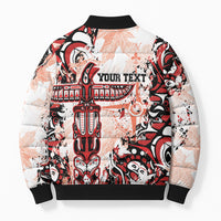 Canada Indigenous Haida Art Personalized Bomber Puffer Jacket True North