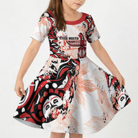 Canada Indigenous Haida Art Personalized Kid Short Sleeve Dress True North
