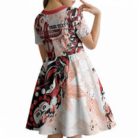 Canada Indigenous Haida Art Personalized Kid Short Sleeve Dress True North