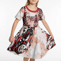 Canada Indigenous Haida Art Personalized Kid Short Sleeve Dress True North