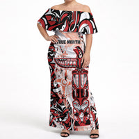Canada Indigenous Haida Art Personalized Off Shoulder Maxi Dress True North