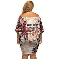 Canada Indigenous Haida Art Personalized Off Shoulder Short Dress True North