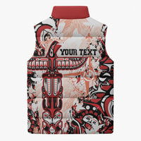 Canada Indigenous Haida Art Personalized Sleeveless Puffer Jacket True North