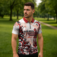 Canada Indigenous Haida Art Personalized Zipper Polo Shirt True North