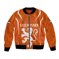Personalised Netherlands Football Bomber Jacket Lionesses World Cup 2023 LT7 - Wonder Print Shop