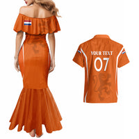 Personalised Netherlands Football Couples Matching Mermaid Dress and Hawaiian Shirt Lionesses World Cup 2023 LT7 - Wonder Print Shop