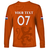 Personalised Netherlands Football Long Sleeve Shirt Lionesses World Cup 2023 - Wonder Print Shop
