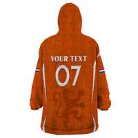 Personalised Netherlands Football Wearable Blanket Hoodie Lionesses World Cup 2023 - Wonder Print Shop