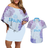 Personalised Spain Football Couples Matching Off Shoulder Short Dress and Hawaiian Shirt Coral Reef Jersey Replica Inspired LT7 - Wonder Print Shop