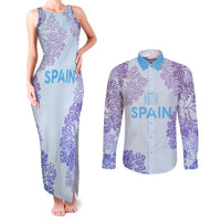 Personalised Spain Football Couples Matching Tank Maxi Dress and Long Sleeve Button Shirts Coral Reef Jersey Replica Inspired LT7 - Wonder Print Shop
