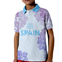Personalised Spain Football Kid Polo Shirt Coral Reef Jersey Replica Inspired - Wonder Print Shop