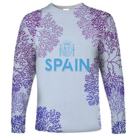 Personalised Spain Football Long Sleeve Shirt Coral Reef Jersey Replica Inspired - Wonder Print Shop