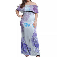 Personalised Spain Football Off Shoulder Maxi Dress Coral Reef Jersey Replica Inspired - Wonder Print Shop