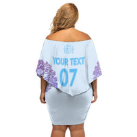 Personalised Spain Football Off Shoulder Short Dress Coral Reef Jersey Replica Inspired - Wonder Print Shop