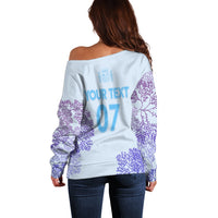 Personalised Spain Football Off Shoulder Sweater Coral Reef Jersey Replica Inspired - Wonder Print Shop