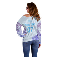 Personalised Spain Football Off Shoulder Sweater Coral Reef Jersey Replica Inspired - Wonder Print Shop