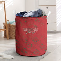 Morocco Football Atlas Lionesses Laundry Basket Arabesque Motif