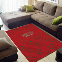 Morocco Football Atlas Lionesses Area Rug Arabesque Motif