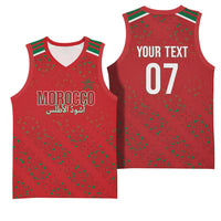 Morocco Football Atlas Lionesses Custom Basketball Jersey Arabesque Motif