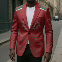 Morocco Football Atlas Lionesses Custom Blazer Arabesque Motif
