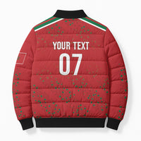 Morocco Football Atlas Lionesses Custom Bomber Puffer Jacket Arabesque Motif