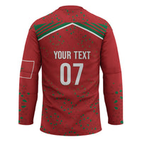 Morocco Football Atlas Lionesses Custom Hockey Jersey Arabesque Motif