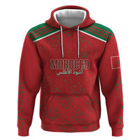 Morocco Football Atlas Lionesses Custom Hoodie Arabesque Motif