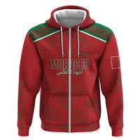 Morocco Football Atlas Lionesses Custom Hoodie Arabesque Motif
