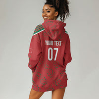 Morocco Football Atlas Lionesses Custom Hoodie Dress Arabesque Motif