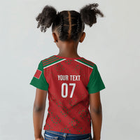 Morocco Football Atlas Lionesses Custom Kid T shirt Arabesque Motif