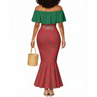 Morocco Football Atlas Lionesses Custom Mermaid Dress Arabesque Motif