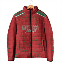 Morocco Football Atlas Lionesses Custom Padded Jacket Arabesque Motif