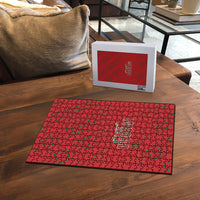 Morocco Football Atlas Lionesses Puzzle Arabesque Motif